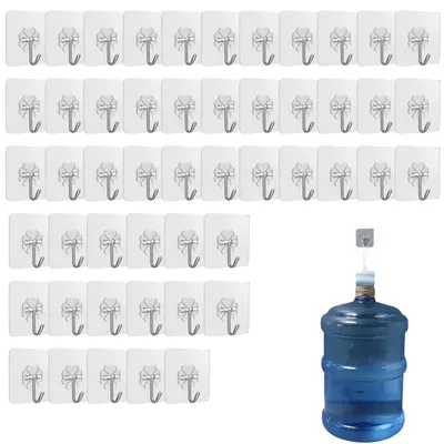 Selbstklebende Haken 50 Stück 6x6 cm transparent wasserdicht