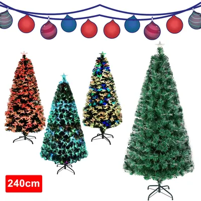 Produktbild von LARS360 Weihnachtsbaum mit LED Beleuchtung Tannenbaum Christbaum Künstlicher Dekobaum - 240cm - mit Glasfaser-Farbwechsel