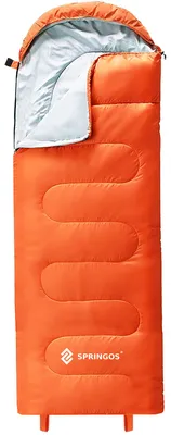 Obrázok produktu pre Spací vak, Turistický, 2 v 1, oranžový, 205x73 cm, Springos