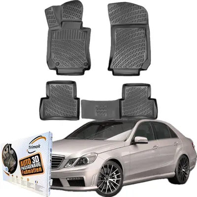 Produktbild von Trimak Autofußmatten kompatibel mit Mercedes E Klasse W212 (2009-2016) Auto Allwetter Gummimatten