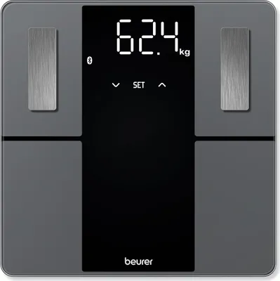 Obrázek produktu pro Váha Beurer BF 500 BT, do 180 kg, 9 funkcí, Bluetooth, Magic LED, velká čísla, automatická detekce uživatele, paměť, indikátory, černá