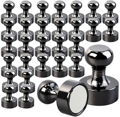 Produktbild von Starke Neodymium Magneten, 30 Stück, schwarz, für Magnetboard und Kühlschrank