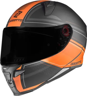 Zdjęcie produktu dla Kask Bogotto FF110 Cinder, czarny mat/pomarańczowy, L