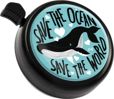 Produktbild von LiiX Big Colour Bell Fahrradklingel "Save the Ocean", Black, Ø 70mm
