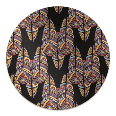 Produktbild von Rundmatte - Stuhlunterlage Bürostuhlunterlage - Rund Ø 100 cm - Bodenmatte - Fußmatte - Tribal Art.