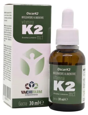 Produktbild von Vacchifarm Oscark2 Vitamin K2 MK-7 Tropfen - 30 ml Glasflasche - 10 mcg pro Tropfen - Olivenölbasis