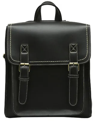 Produktbild von Lederrucksack für Damen, Vintage-Rucksack aus Kunstleder, ideal für Uni und Schule
