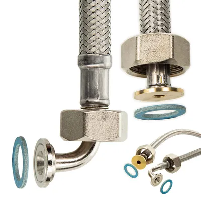 Produktbild von tecuro Edelstahl-Zulaufschlauch 1,50 m x 3/4 Zoll DN 13 - für Wasch- und Spülmaschinen - DVGW