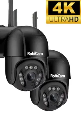 Image de 2 caméras, 8 Mpx, 4K, noires, RobiCam, iCsee, A13, Ultra HD