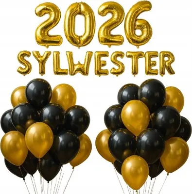 Zdjęcie produktu dla Balony Sylwester 2026 Zestaw Imprezowy Na Sylwestra Girlanda Sylwestrowa