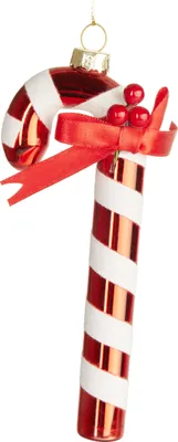 Produktbild von BRUBAKER Zuckerstange Rot Weiß Weihnachtskugel aus Glas - Handbemalt - Christbaumschmuck Lustig - Christbaumkugel Figuren Weihnachtsdeko