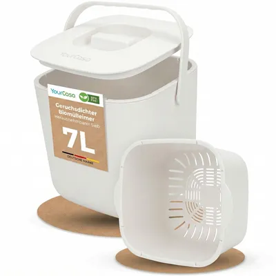 Obrázok produktu pre YourCasa® Kompostér - 7 l - na každodenný biologický odpad v kuchyni Biela