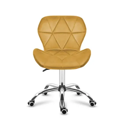 Image de MARK ADLER Future 3.0 | Chaise pivotante Chaise de bureau rembourrée | Réglable en hauteur jusqu'à 130 kg Velours | Homeoffice Coiffeuse | Jaune moutarde