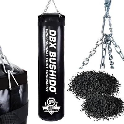 Produktbild von DBX Bushido Sport Boxsack 60 kg – gefüllt oder ungefüllt – Boxsack für Boxen, Kickboxen, MMA, Muay Thai Training – Profi Trainingssack - Schwarz