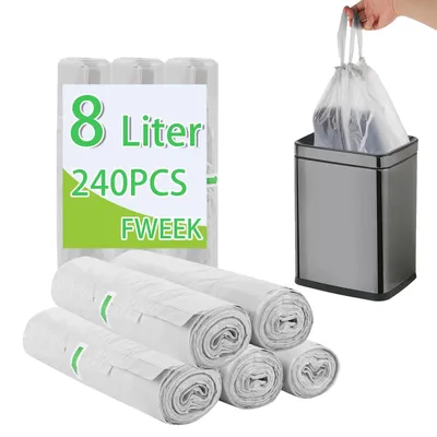 Productafbeelding van 240 Stuks Vuilniszakken met Trekkoord 8 Liter