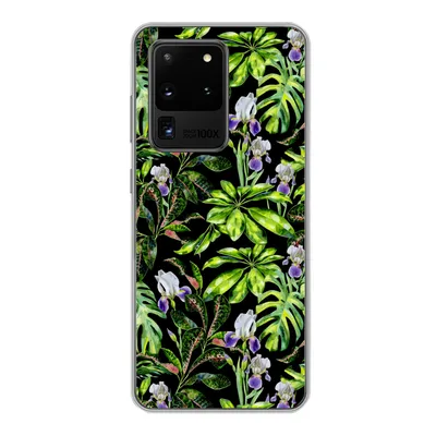 Produktbild von MuchoWow® Handyhülle Schutzhülle Hülle für Samsung Galaxy S20 Ultra Blume - Blätter - Muster Silikon Softcase Handy Hülle - Karteninhaber