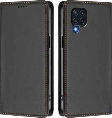 Image de Etui en cuir pour Samsung Galaxy M32 4G, étui magnétique en cuirPolyuréthaneavec support Noir