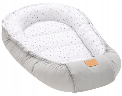 Image de Cocon Nid Bébé Jukki Double Face Coton Velours Gris
