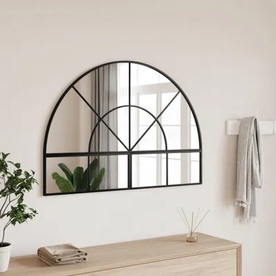 Obrázok produktu pre Nábytok Nástenné zrkadlo čierne 100x70 cm Zakrivené železo - Nástenné zrkadlo 3200610