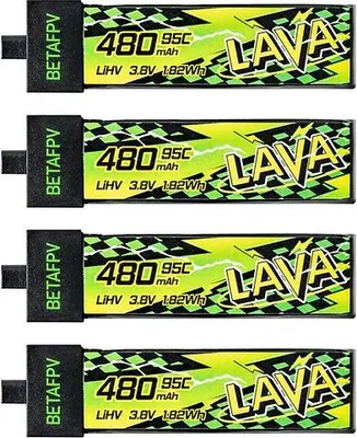 Produktbild von BetaFPV LAVA II Lipo Akku 95C LiHV 480mAh 1S 4 Stück