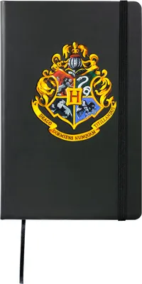 Produktbild von Harry Potter - Hogwarts Logo Hardcover Notizbuch  80 Blatt mit Gummiband Schwarz 13 x 21 cm
