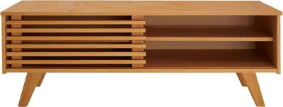 Produktbild von IDIMEX TV-Lowboard Sean, Schöner TV-Tisch mit 2 Fächern, Praktischer TV-Schrank mit Schiebetür, Attraktives Sideboard aus massiver gebeizter Kiefer