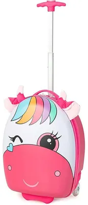 Produktbild von Kinder-Handgepäckkoffer mit blinkenden LED-Rädern BN100, rosa/weiß