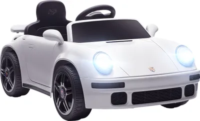 Image de AIYAPLAY Voiture électrique enfants sous licence RUF CTR 2017, véhicule électrique 12V, télécommande 2,4G, phares, musique, klaxon, démarrage lent, pour 3 à 6 ans, blanc