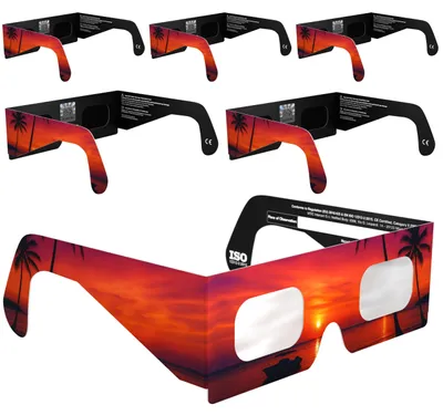 Image de Lunettes de soleil pour l'éclipse solaire, es ISO 12312-2, lot de 6, pour toute la famille