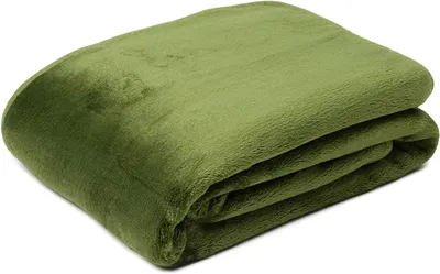 Produktbild von Premium Cashmere Kuscheldecke Tagesdecke Wohndecke 130 x 170 cm - Dunkelgrün