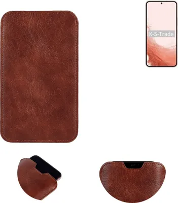 Produktbild von K-S-Trade Schutzhülle Handyhülle kompatibel mit Samsung Galaxy S22 Exynos Handytasche Kunstleder Sleeve in braun