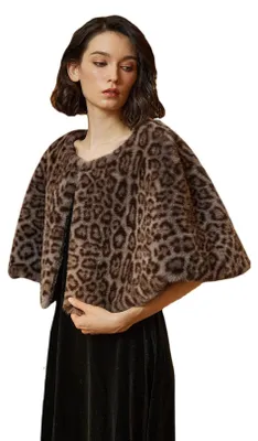 Imagen del producto de Solidchoice - Estola, poncho o capa de imitación de piel para mujer