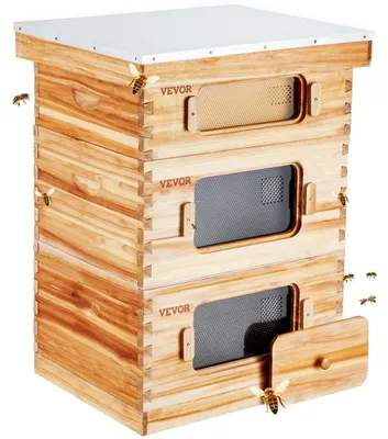 Produktbild von Bienenkasten - Bienenhotel - Bienenhaus - Bienenkorb - Imkerkasten - Holz mit Bienenwachs-Beschichtung