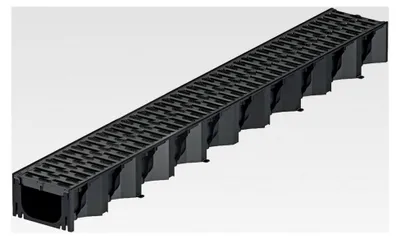 Produktbild von 1m Hexaline 2.0 Entwässerungsrinne mit Microgrip Stegrost