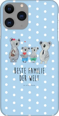 Produktbild von Mr. & Mrs. Panda Iphone 11 Pro Handyhülle Koala Familie zwei - Blau Pastell - Geschenk, Premium Kunststoff, Zusammen, Koalabär, Muttertag, Handy Case