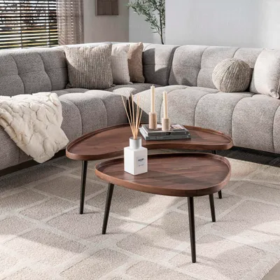 Produktbild von Couchtisch Carve Organic 2er Set Akazienholz