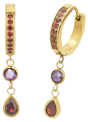 Produktbild von Amor Creolen Edelstahl Damen Ohrschmuck, mit Zirkonia synth., 3,4 cm, Gold, Komm