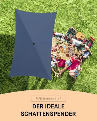 Produktbild von FARE Sonnenschirm R Höhenverstellbar Knickvorrichtung Lichtschutzfaktor UPF 50+ 200x122cm, Farbe:Nachtblau