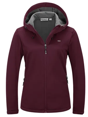 Zdjęcie produktu dla Kurtka softshell damska, wodoodporna, ocieplana fleecem, z kapturem
