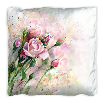 Produktbild von Wallario Premium Kissen, weiche Oberfläche, mit Motiv Abstraktes Blumenbuket, Größe: 30 x 30 cm, mit weißer Rückseite