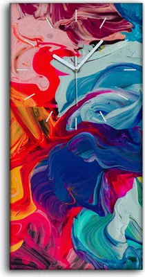 Produktbild von Küchenuhr Bürouhr Leinwand Uhr Geräuschlos 30x60 Malerei Kunst Abstrakt - weiße Hände