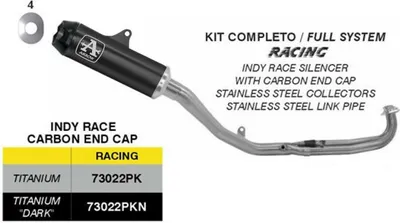 Zdjęcie produktu dla Kompletny układ wydechowy ARROW Indy Racing w kolorze czarnym tytanowym do Yamaha TMAX 560