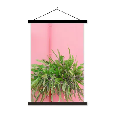 Produktbild von MuchoWow® Textilposter Pflanze - Sommer - Rosa 40x60 cm mit schwarzem Rahmen - Wanddekorationen