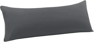 Productafbeelding van PiccoCasa Kussensloop voor nekrol, kussensloop, lichaamssluiting, van zachte microvezel, grijs, 51 x 152 cm