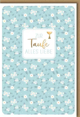 Produktbild von Taufe - Glückwunschkarte im Format 11,5 x 17 cm mit Umschlag - Blumen,