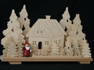 Produktbild von Schwibbogen mit Schneemänner und Beleuchtung BxHxT 50x32x7cm NEU