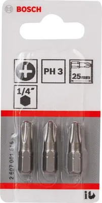 Produktbild von Schrauberbit Extra-Hart PH 3, 25 mm, 3er-Pack