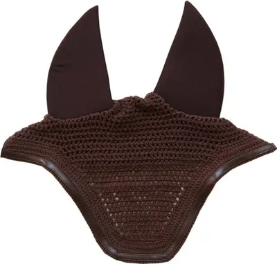 Image de Kentucky Horsewear Bonnet anti-mouches Wellington Leather Soundless Full Bonnet anti-mouches marron Full