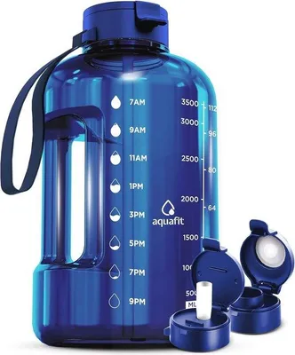 Produktbild von Famanu Wasserflasche mit Zeitmarkierung - BPA-frei, 120 oz
