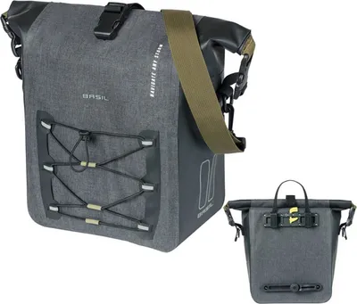 Produktbild von Basil Einzelpacktasche Navigator Storm M schwarz 34x28x17cm12 bis 15l Hook-On